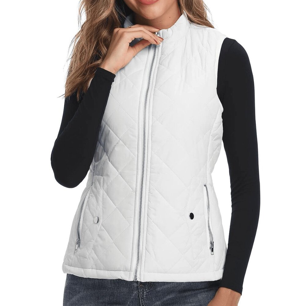 Kenar NEW Women's L Quilted Vest Zip Front NWT - Picture 1 of 16